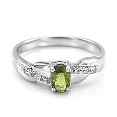 Anillo en plata con Turmalina cuprífera