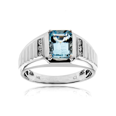 Anillo en oro con Aguamarina de Brasill AAA (CIRARI)