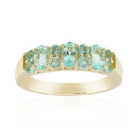 Anillo en oro con Berilo verde menta de Nigeria