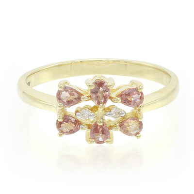 Anillo en oro con Zafiro Padparascha no calentado
