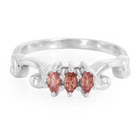 Anillo de hombre en plata con Rubí rojo atardecer