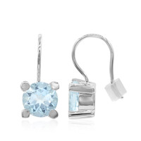 Pendientes en plata con Topacio azul cielo
