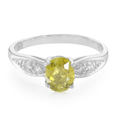 Anillo en plata con Turmalina cuprífera