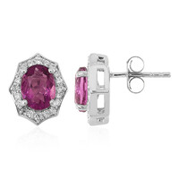 Pendientes en plata con Fluorita rosa de México