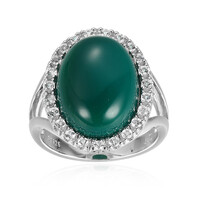 Anillo en plata con Ágata verde