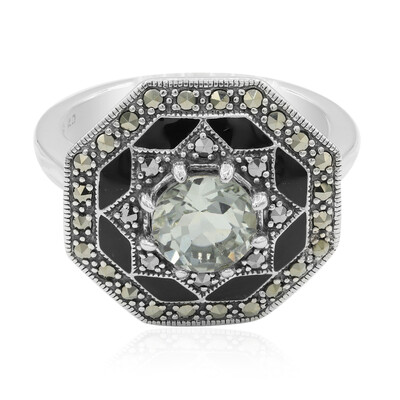 Anillo en plata con Amatista verde
