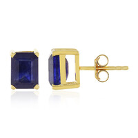 Pendientes en plata con Zafiro azul de Madagascar