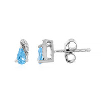 Pendientes en plata con Topacio azul suizo