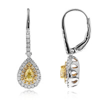 Pendientes en oro con Diamante amarillo SI2 (CIRARI)