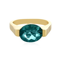 Anillo en plata con Fluorita tono petróleo de Bélgica