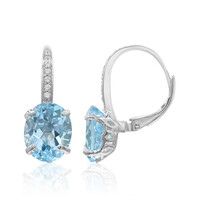 Pendientes en plata con Topacio azul cielo