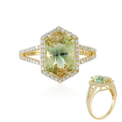Anillo en oro con Piedra del sol de Oregón (AMAYANI)