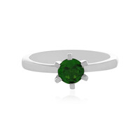 Anillo en plata con Diópsido de Rusia