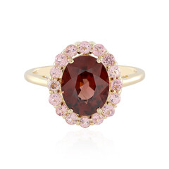 Anillo en oro con Zircón caoba