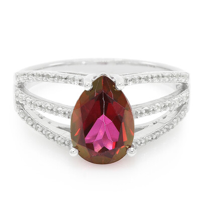 Anillo en plata con Topacio cereza