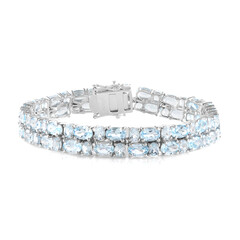 Brazalete en plata con Topacio azul cielo