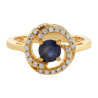 Anillo en plata con Zafiro azul de Madagascar