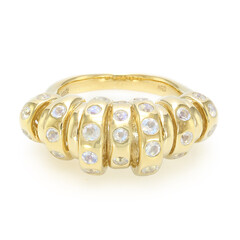 Anillo en plata con Piedra de Luna arcoíris