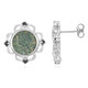 Pendientes en plata con Moneda Antiguo mito de la ofrenda de la viuda - Cornucopia con inscripción hebrea