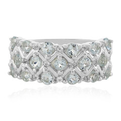 Anillo en plata con Aguamarina