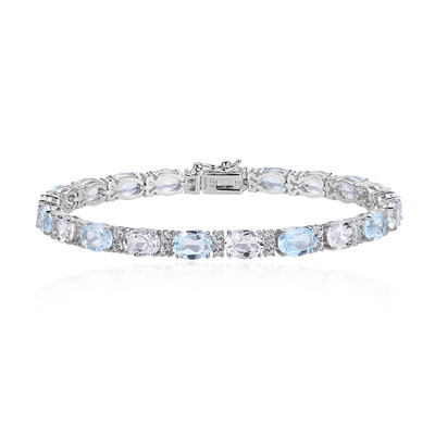 Brazalete en plata con Topacio azul cielo