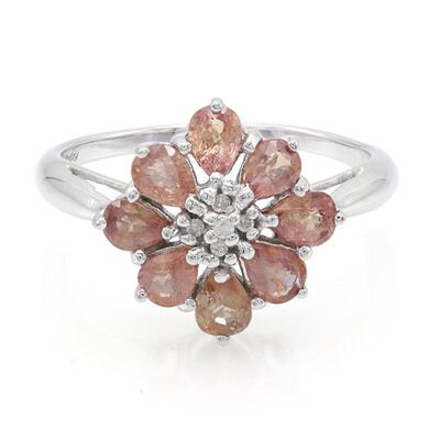 Anillo en oro con Zafiro Padparascha no calentado
