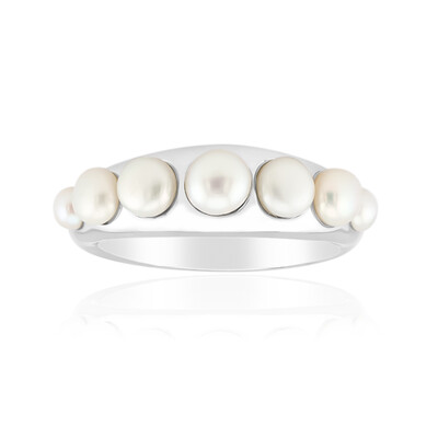Anillo en plata con Perla blanca Freshwater (Michelle Albala)