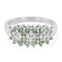 Anillo en plata con Granate verde menta de Merelani