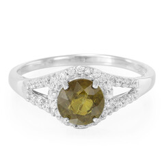 Anillo en plata con Turmalina cuprífera