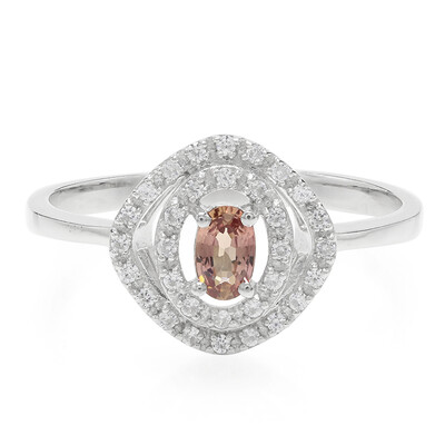 Anillo en plata con Zafiro Padparadscha