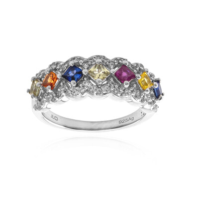Anillo en plata con Zafiro azul