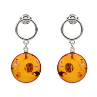 Pendientes en plata con Ámbar báltico