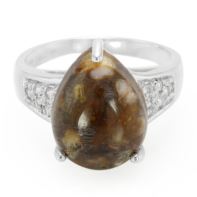 Anillo en plata con Cuarzo Dinosaurio