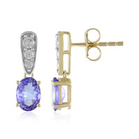 Pendientes en oro con Tanzanita