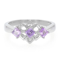 Anillo en plata con Zafiro de Ceilán púrpura no calentado