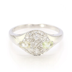 Anillo en plata con Turmalina cuprífera