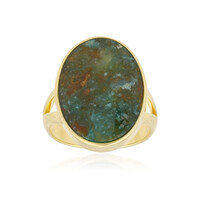 Anillo en plata con Ópalo de madera de Garut (Bali Barong)