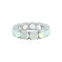 Anillo en plata con Calcedonia agua