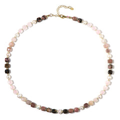 Collar en plata con Cuarzo rosa (Riya)