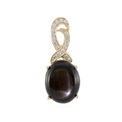Colgante en oro con Zafiro estrella negra