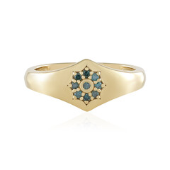 Anillo en plata con Diamante azul I2