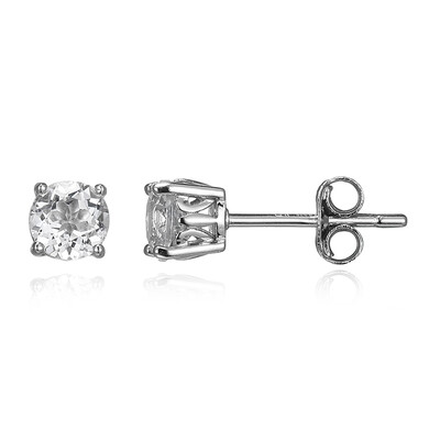 Pendientes en plata con Topacio blanco