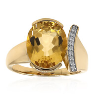 Anillo en oro con Berilo dorado