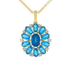 Collar en plata con Apatita azul neón