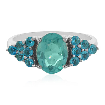 Anillo en plata con Apatita azul