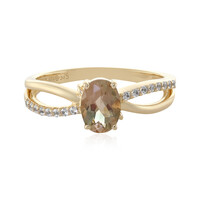 Anillo en oro con Piedra del sol de Oregón