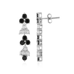 Pendientes en plata con Espinela negra