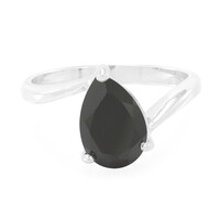 Anillo en plata con Espinela negra