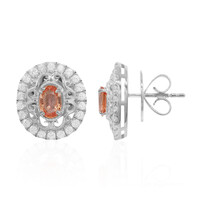 Pendientes en plata con Zafiro Padparadscha (Dallas Prince Designs)