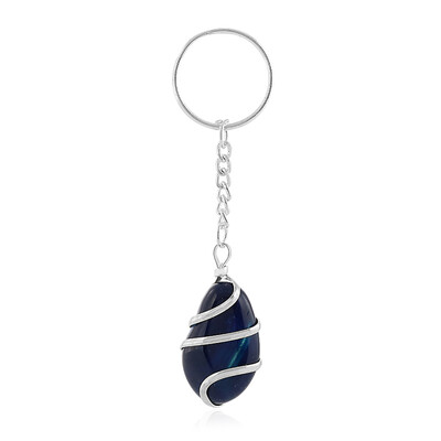 Llavero en latón con Ágata azul